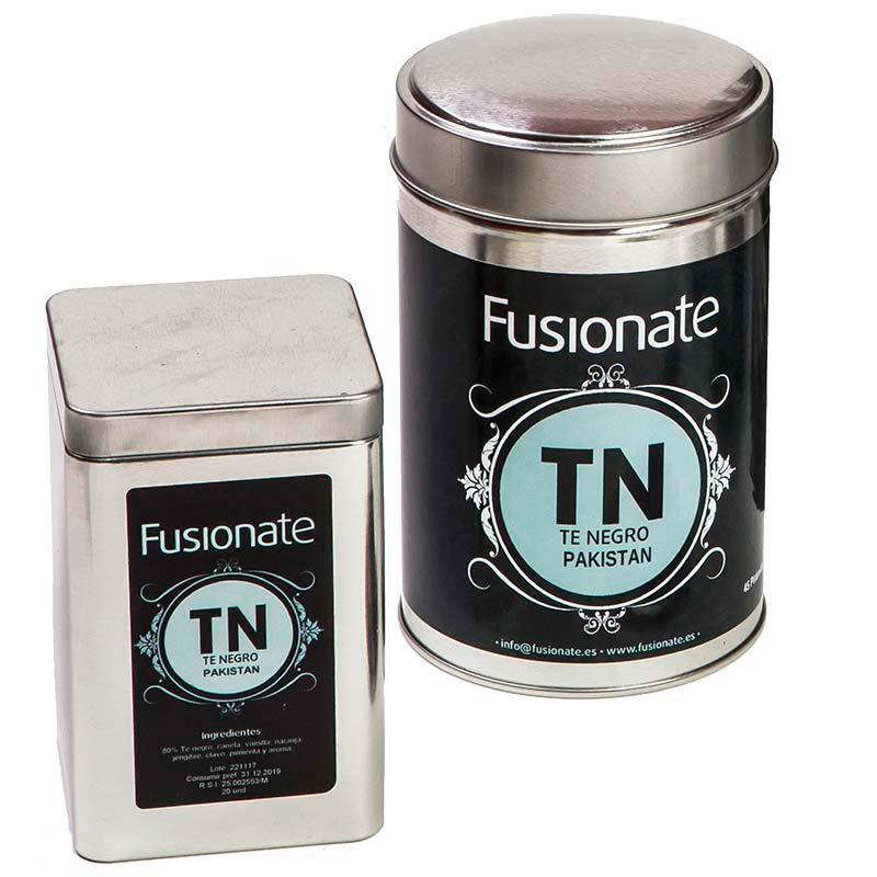 latas de pirámides de té e infusiones