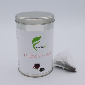 té rojo pu-erh lata de pirámides
